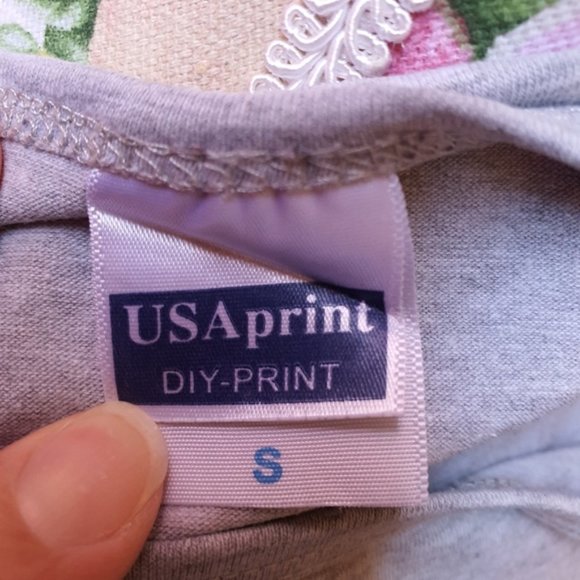 USA Print Graphic Grey T-shirt Size S - Picture 5 of 14